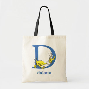 Dr. Seuss's ABC: Letter D - Blauw Voeg uw naam t Tote Bag