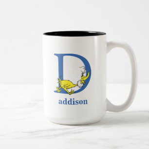 Dr. Seuss's ABC: Letter D - Blauw Voeg uw naam t Tweekleurige Koffiemok