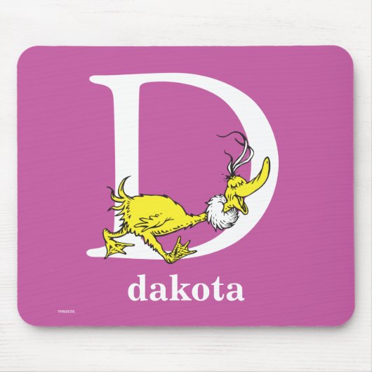 Dr. Seuss's ABC: Letter D - Wit | Voeg uw naam toe Muismat (Voorkant)