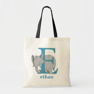 Dr. Seuss's ABC: Letter E - Blauw Voeg je naam t Tote Bag
