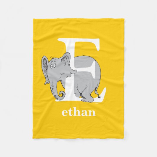 Dr. Seuss's ABC: Letter E - Wit | Voeg je naam toe Fleece Deken (Voorkant)