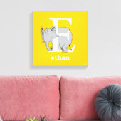 Dr. Seuss's ABC: Letter E - Wit | Voeg uw naam toe Canvas Afdruk (Insitu (Woonkamer))