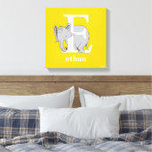 Dr. Seuss's ABC: Letter E - Wit | Voeg uw naam toe Canvas Afdruk (Insitu (Slaapkamer))