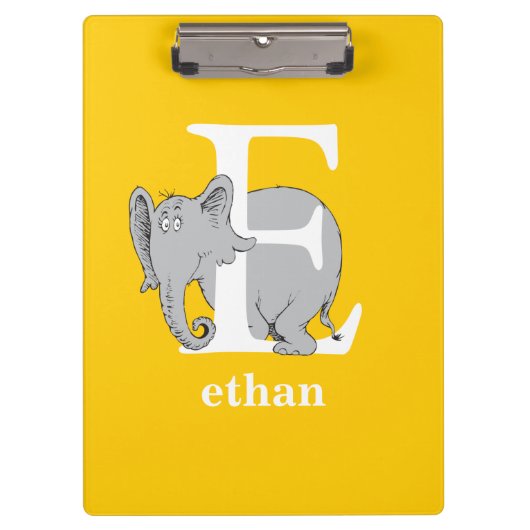 Dr. Seuss's ABC: Letter E - Wit | Voeg uw naam toe Klembord (Voorkant)