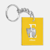 Dr. Seuss's ABC: Letter E - Wit | Voeg uw naam toe Sleutelhanger (Voorkant Links)