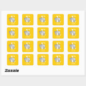 Dr. Seuss's ABC: Letter E - Wit | Voeg uw naam toe Vierkante Sticker (Vel)