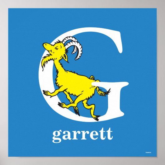 Dr. Seuss's ABC: Letter G - Wit | Voeg uw naam toe Poster (Voorkant)