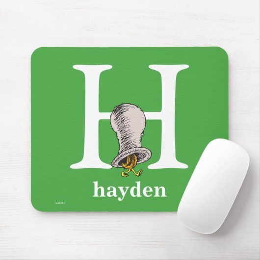 Dr. Seuss's ABC: Letter H - Wit | Voeg uw naam toe Muismat (Met muis)