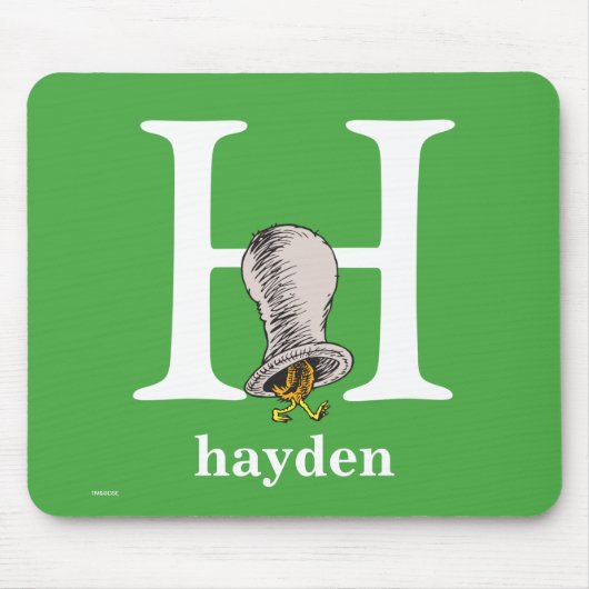 Dr. Seuss's ABC: Letter H - Wit | Voeg uw naam toe Muismat (Voorkant)