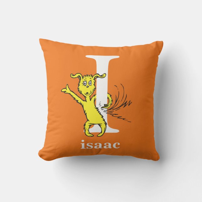 Dr. Seuss's ABC: Letter I - Wit | Voeg uw naam toe Kussen (Voorkant)
