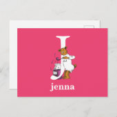 Dr. Seuss's ABC: Letter J - Wit | Voeg uw naam toe Briefkaart (Voorkant / Achterkant)