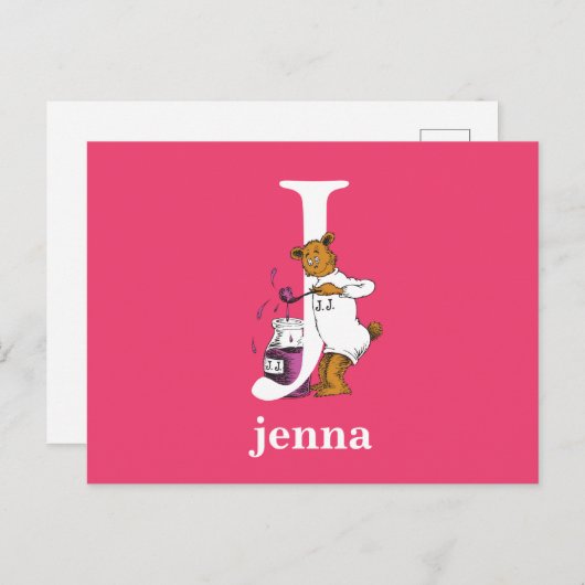 Dr. Seuss's ABC: Letter J - Wit | Voeg uw naam toe Briefkaart (Voorkant / Achterkant)