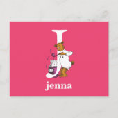 Dr. Seuss's ABC: Letter J - Wit | Voeg uw naam toe Briefkaart (Voorkant)