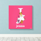 Dr. Seuss's ABC: Letter J - Wit | Voeg uw naam toe Canvas Afdruk (Insitu (Houten vloer))