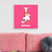 Dr. Seuss's ABC: Letter J - Wit | Voeg uw naam toe Canvas Afdruk (Insitu (Woonkamer))