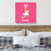Dr. Seuss's ABC: Letter J - Wit | Voeg uw naam toe Canvas Afdruk (Insitu (Slaapkamer))