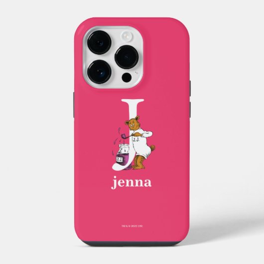Dr. Seuss's ABC: Letter J - Wit | Voeg uw naam toe iPhone Hoesje (Achterkant)