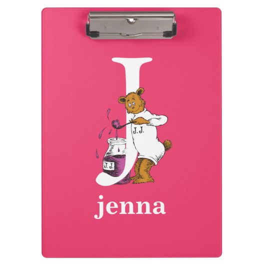 Dr. Seuss's ABC: Letter J - Wit | Voeg uw naam toe Klembord (Voorkant)
