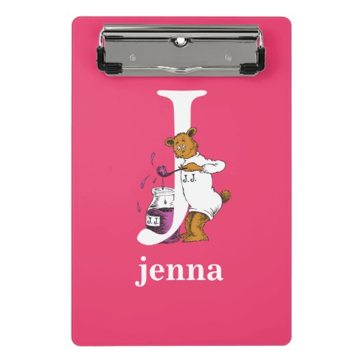 Dr. Seuss's ABC: Letter J - Wit | Voeg uw naam toe Mini Klembord (Voorkant)