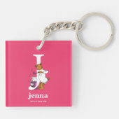 Dr. Seuss's ABC: Letter J - Wit | Voeg uw naam toe Sleutelhanger (Achterkant)
