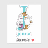 Dr. Seuss's ABC: Letter J - Wit | Voeg uw naam toe Sticker (Vel)