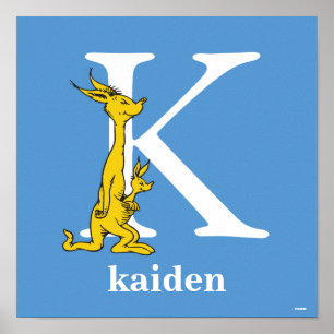 Dr. Seuss's ABC: Letter K - Wit   Voeg uw naam toe Poster