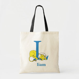 Dr. Seuss's ABC: Letter L - Blauw   Voeg uw naam t Tote Bag