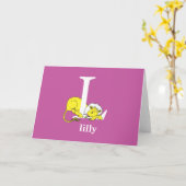 Dr. Seuss's ABC: Letter L - Wit | Voeg uw naam toe Kaart (Gele Bloem)