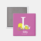 Dr. Seuss's ABC: Letter L - Wit | Voeg uw naam toe Magneet (Voorkant / Achterkant)