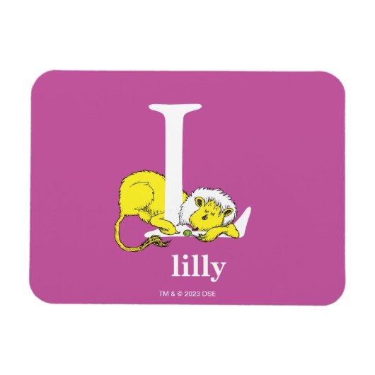 Dr. Seuss's ABC: Letter L - Wit | Voeg uw naam toe Magneet (Horizontaal)