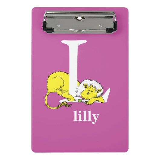 Dr. Seuss's ABC: Letter L - Wit | Voeg uw naam toe Mini Klembord (Voorkant)