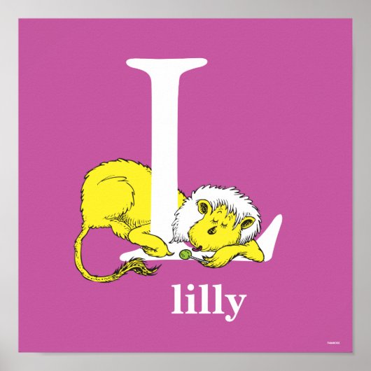 Dr. Seuss's ABC: Letter L - Wit | Voeg uw naam toe Poster (Voorkant)
