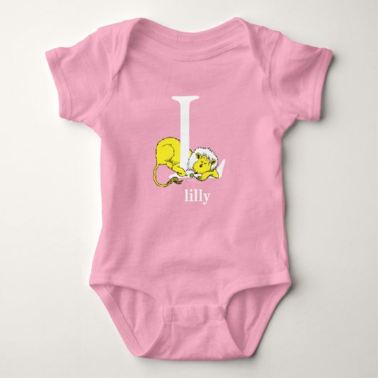 Dr. Seuss's ABC: Letter L - Wit | Voeg uw naam toe Romper (Voorkant)