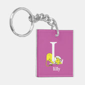 Dr. Seuss's ABC: Letter L - Wit | Voeg uw naam toe Sleutelhanger (Voorkant Links)