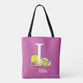 Dr. Seuss's ABC: Letter L - Wit | Voeg uw naam toe Tote Bag (Achterkant)