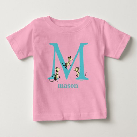 Dr. Seuss's ABC: Letter M - Teal | Voeg uw naam to (Voorkant)