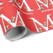Dr. Seuss's ABC: Letter M - Wit | Voeg uw naam toe Cadeaupapier (Rol Hoek)