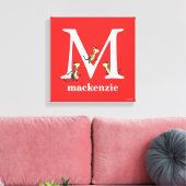 Dr. Seuss's ABC: Letter M - Wit | Voeg uw naam toe Canvas Afdruk (Insitu (Woonkamer))