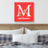Dr. Seuss's ABC: Letter M - Wit | Voeg uw naam toe Canvas Afdruk (Insitu (Slaapkamer))