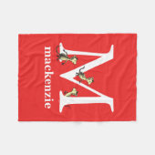 Dr. Seuss's ABC: Letter M - Wit | Voeg uw naam toe Fleece Deken (Voorkant (Horizontaal))