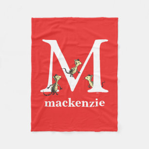 Dr. Seuss's ABC: Letter M - Wit   Voeg uw naam toe Fleece Deken