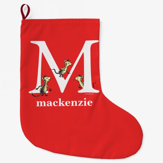 Dr. Seuss's ABC: Letter M - Wit | Voeg uw naam toe Grote Kerstsok (Voorkant)