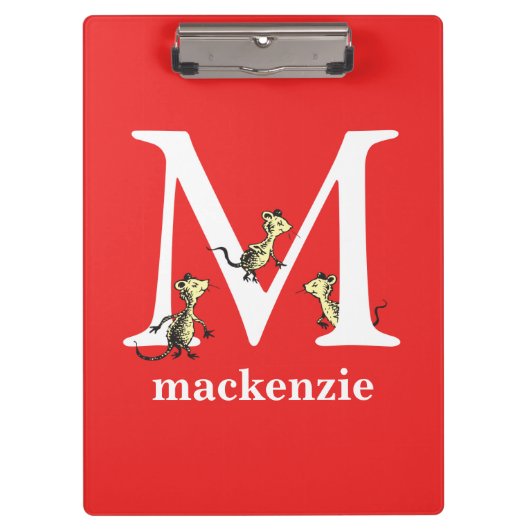 Dr. Seuss's ABC: Letter M - Wit | Voeg uw naam toe Klembord (Voorkant)