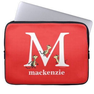 Dr. Seuss's ABC: Letter M - Wit Voeg uw naam toe Laptop Sleeve