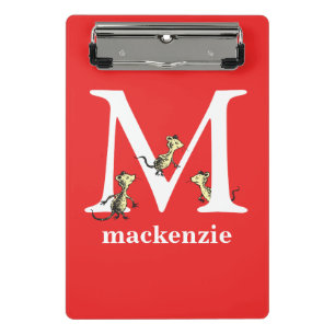 Dr. Seuss's ABC: Letter M - Wit Voeg uw naam toe Mini Klembord