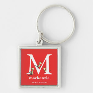 Dr. Seuss's ABC: Letter M - Wit   Voeg uw naam toe Sleutelhanger