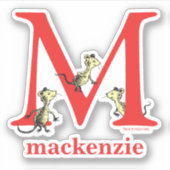 Dr. Seuss's ABC: Letter M - Wit | Voeg uw naam toe Sticker (Voorkant)