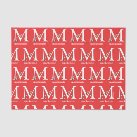 Dr. Seuss's ABC: Letter M - Wit | Voeg uw naam toe Tissuepapier (Voorkant)