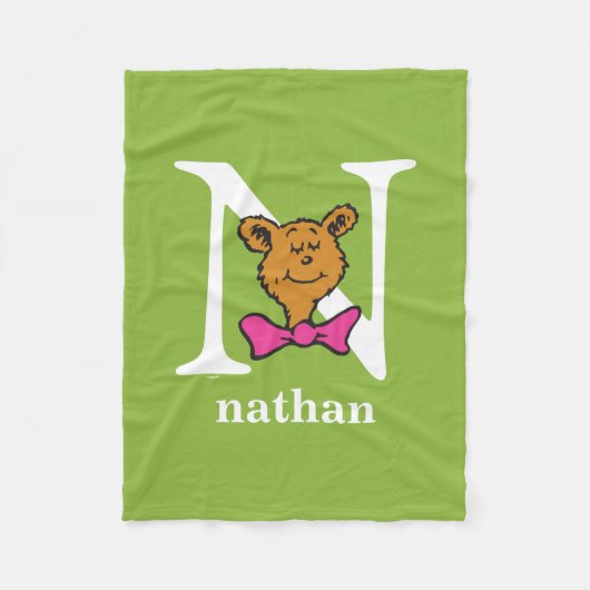 Dr. Seuss's ABC: Letter N - Wit | Voeg uw naam toe Fleece Deken (Voorkant)