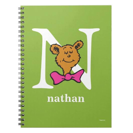 Dr. Seuss's ABC: Letter N - Wit | Voeg uw naam toe Notitieboek (Voorkant)